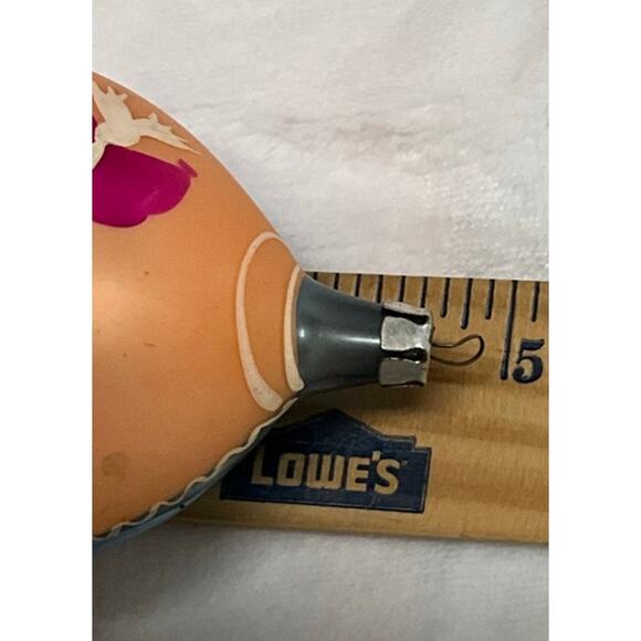 Vintage Handblown Mercury Glass "Skier" Hand Painted Tear Drop Ornament POLAND - Picture 8 of 8